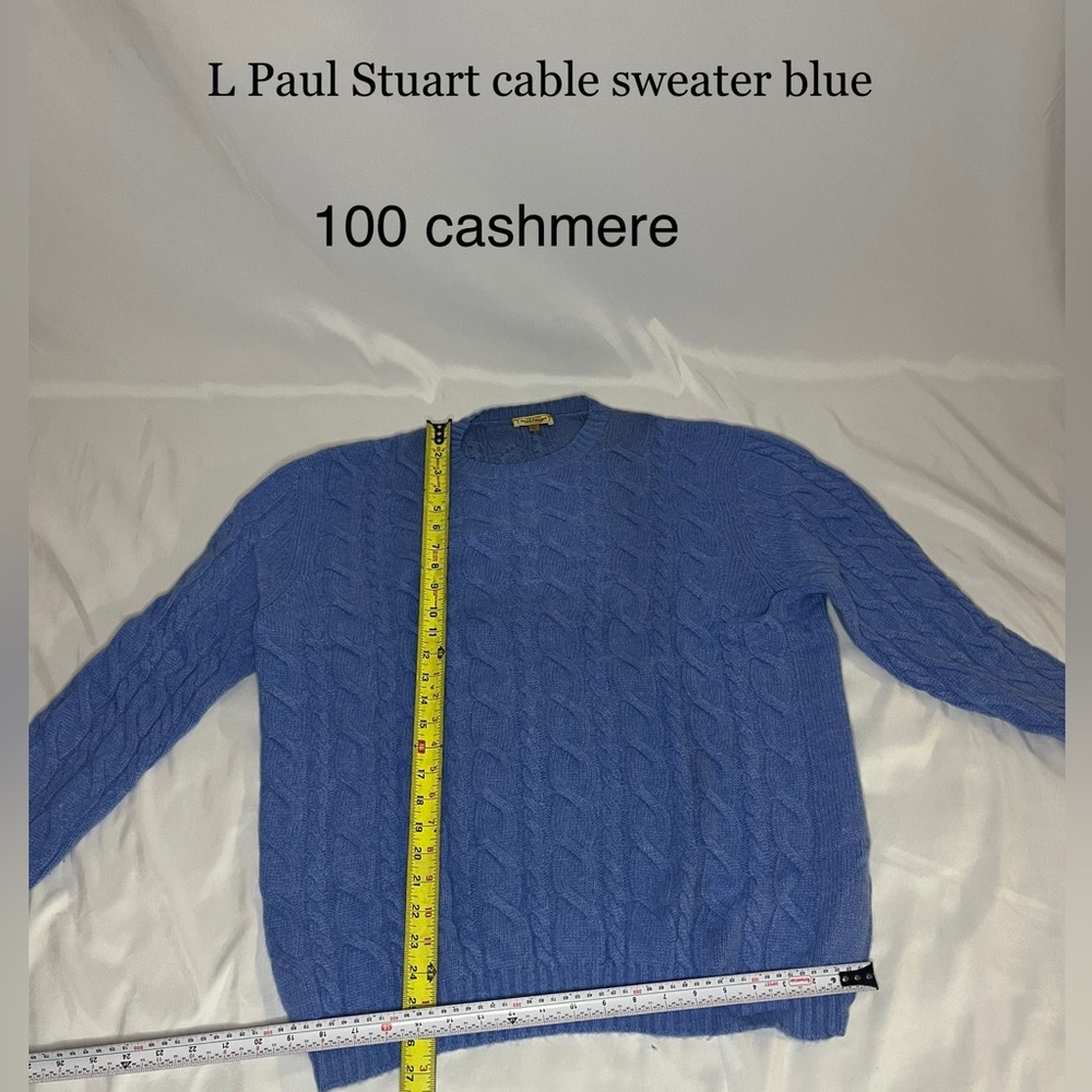 L Paul Stuart Cable Knit Cashmere Sweater